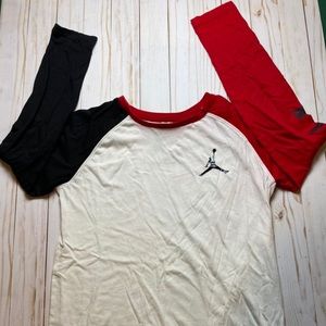 Jordan Boys Shirt White Jumpman Air Jordan Long Sleeves Kids Youth XL